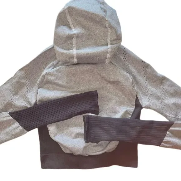 New FP Movement Good Karma Heather Run Cropped Hoodie Jacket - Picture 6 of 12